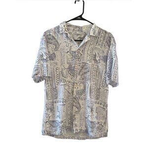 EUC Mens Zara Summer 2022 S/S Casual button down shirt Resort Island wear Size M